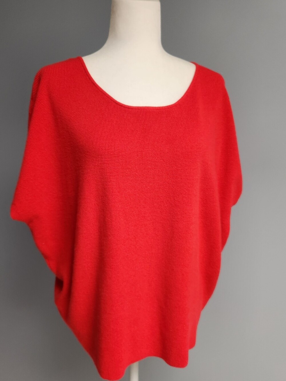 Cyrus Bright Red Scoop Neck Women's Sweater